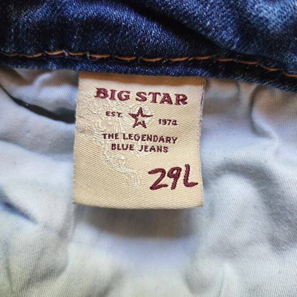 Big Star Liv Jeans Womens Size 29 Cut Off Cropped Low Rise Distressed Embroider - Picture 11 of 13